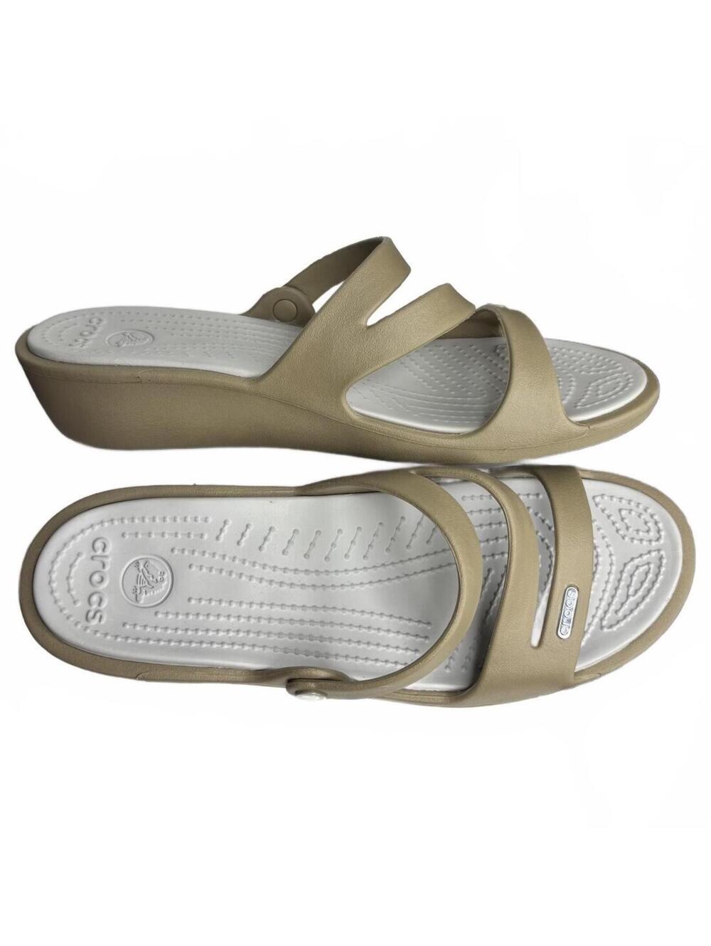 Crocs Patricia 2" Wedge Sandal Womens Strappy Open Toe Size 10 Like New